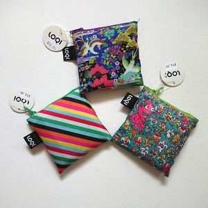 LOQI Multicoloured Reusable Tote Shopping Bag Set of 3
